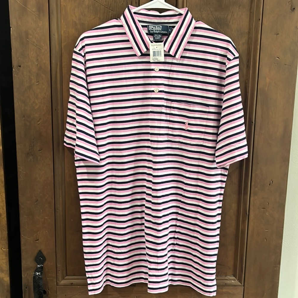POLO BY RALPH LAUREN 100% PRIMA COTTON COLLARED SHORT SLEEVE SHIRT